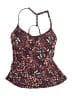 Title Nine Floral Burgundy Purple Swimsuit Top Size 8 - photo 1