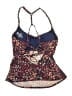 Title Nine Floral Burgundy Purple Swimsuit Top Size 8 - photo 2