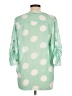 Bebe 100% Polyester Polka Dots Green 3/4 Sleeve Blouse Size L - photo 2