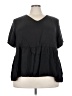 Terra & Sky 100% Lyocell Black Short Sleeve Blouse Size 3X - photo 1