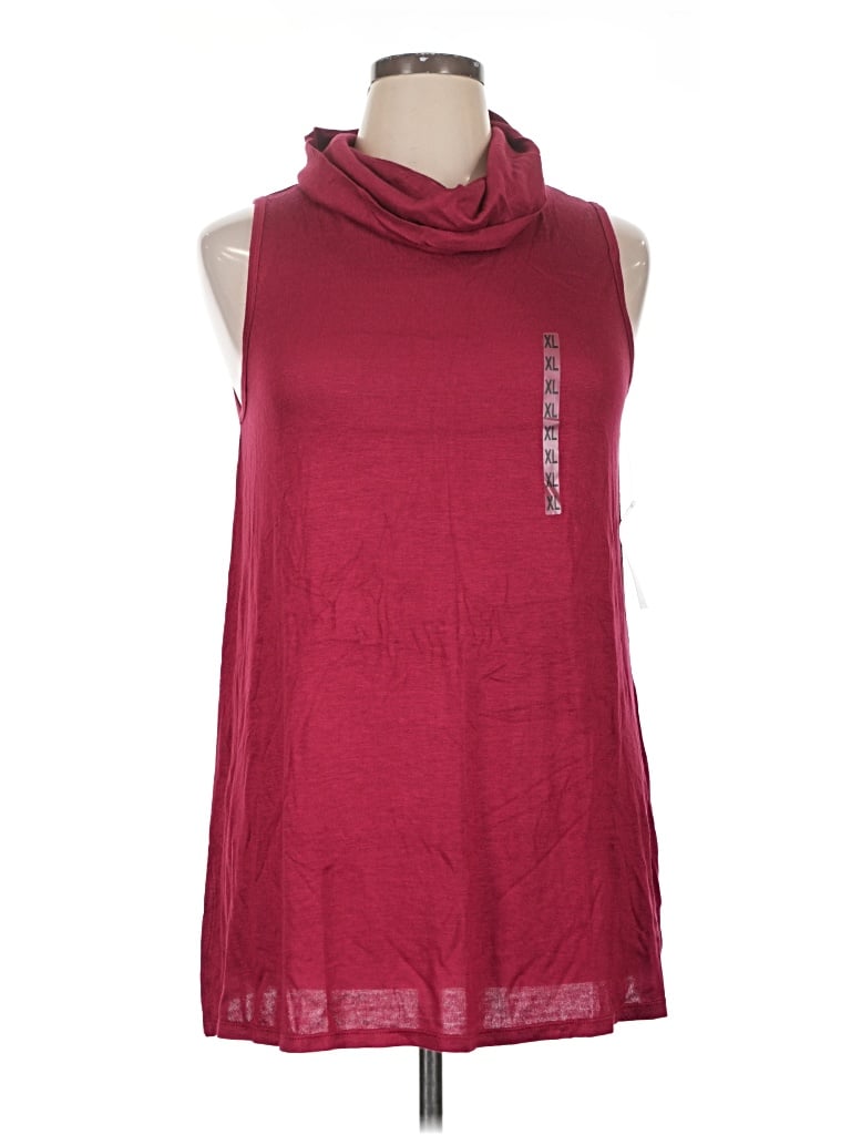 Pre-owned Signature Studio Sleeveless Top Burgundy Cowl Neck Tops