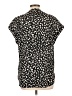 Cynthia Steffe 100% Polyester Animal Print Black Short Sleeve Blouse Size L - photo 2