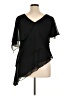 R&M Richards 100% Polyester Black Short Sleeve Blouse Size 14 Petite - photo 2
