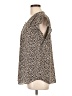 Chaus 100% Polyester Animal Print Brown Short Sleeve Blouse Size L - photo 5