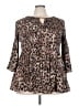 Avenue Animal Print Brown 3/4 Sleeve Blouse Size 22 Plus - photo 1