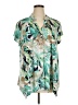 Southern Lady Tropical Green Short Sleeve Blouse Size 1X - photo 1