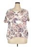 Basic Editions Paisley Ivory Short Sleeve Blouse Size 2X - photo 1