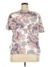 Basic Editions Paisley Ivory Short Sleeve Blouse Size 2X - photo 2