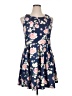 Xhilaration Floral Blue Casual Dress Size XL - photo 1