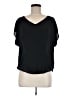 Lush 100% Polyester Black Short Sleeve Blouse Size M - photo 1