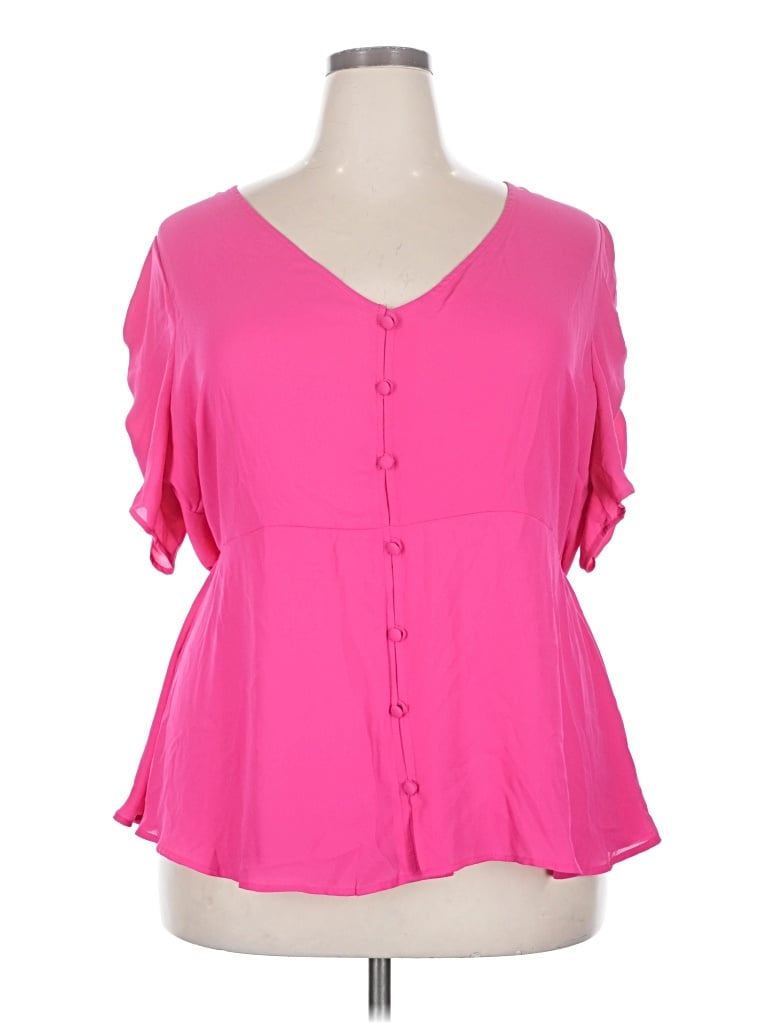 Torrid Short Sleeve Blouse In Pink