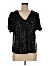 Impressions 100% Polyester Black Short Sleeve Blouse Size M - photo 1