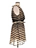 Double Zero 100% Polyester Stripes Brown Casual Dress Size L - photo 4