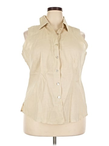 Buttons Sleeveless Button-Down Shirt (view 1)
