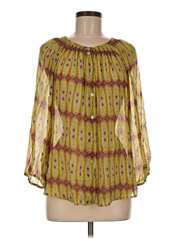 Sundance 3/4 Sleeve Silk Top (view 1)