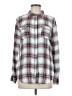 O'Neill 100% Viscose Plaid Silver Long Sleeve Button-Down Shirt Size M - photo 1