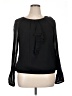 Ellen Tracy 100% Silk Black Long Sleeve Silk Top Size XL - photo 1