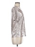 Monteau 100% Polyester Metallic Silver Short Sleeve Top Size M - photo 4