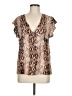 Kori America Brown Short Sleeve Blouse Size M - photo 1