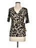 Merona Animal Print Tan Short Sleeve Blouse Size M - photo 1