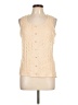 August Silk Ivory Sleeveless Blouse Size L - photo 1