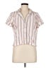 Universal Thread Stripes Ivory Short Sleeve Blouse Size M - photo 1