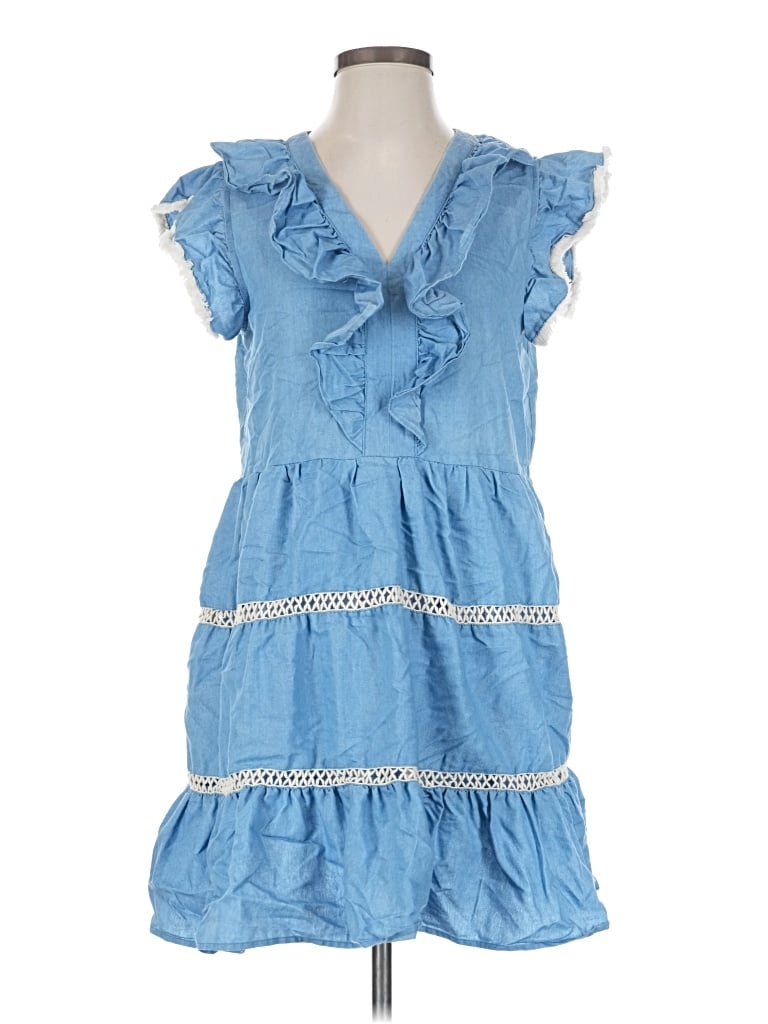 Pre-owned Voy Casual Dress In Blue