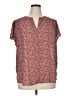 Monday Fun 100% Polyester Paisley Burgundy Short Sleeve Blouse Size 1X - photo 1
