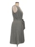 Elle Solid Gray Casual Dress Size L - photo 4