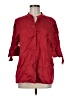 La Roque Red 3/4 Sleeve Button-Down Shirt Size M - photo 1