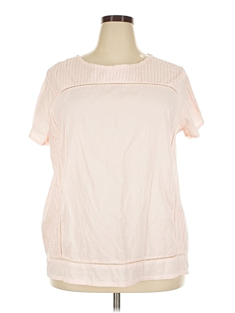 Pre-owned Bass Short Sleeve Top Pink Crew Neck Tops