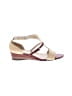 Tod's 100% Leather Burgundy Tan Wedges Size EU 36 1/2 - photo 1
