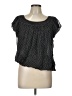 Studio M 100% Polyester Black Short Sleeve Blouse Size L - photo 1