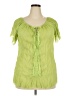 Ashley Stewart 100% Polyester Green Short Sleeve Blouse Size 18 Plus - photo 1