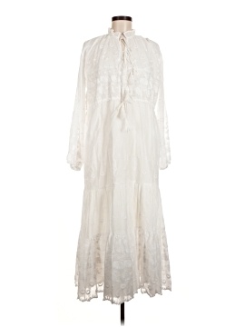 mille resort and travel dress MILLE Resort & Travel Womens White Eyelet Lace Maxi Dress S Puff Sleeve