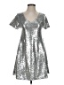 Anna-kaci 100% Polyester Metallic Silver Cocktail Dress Size S - photo 1
