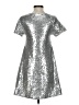 Anna-kaci 100% Polyester Metallic Silver Cocktail Dress Size S - photo 2