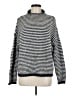By Anthropologie Stripes Silver Gray Turtleneck Sweater Size M - photo 1