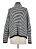 By Anthropologie Stripes Silver Gray Turtleneck Sweater Size M - photo 2