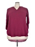 Cato 100% Polyester Burgundy 3/4 Sleeve Blouse Size 22-24W - photo 1