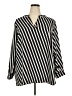 Anne Klein 100% Polyester Stripes Black Long Sleeve Blouse Size 2X - photo 1