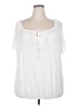 Lovesick 100% Rayon White Short Sleeve Blouse Size 3X Plus (3) - photo 1