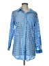 Dotti 100% Cotton Polka Dots Blue Long Sleeve Blouse Size L - photo 1