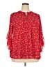 Timeson Red 3/4 Sleeve Blouse Size XXL - photo 1