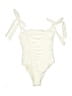 Minkpink Solid Ivory White One Piece Swimsuit Size S - photo 1