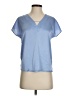 Mango Solid Blue Short Sleeve T-Shirt Size XXS - photo 1