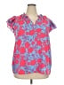 Sugarlips 100% Polyester Blue Short Sleeve Blouse Size 2X - photo 1