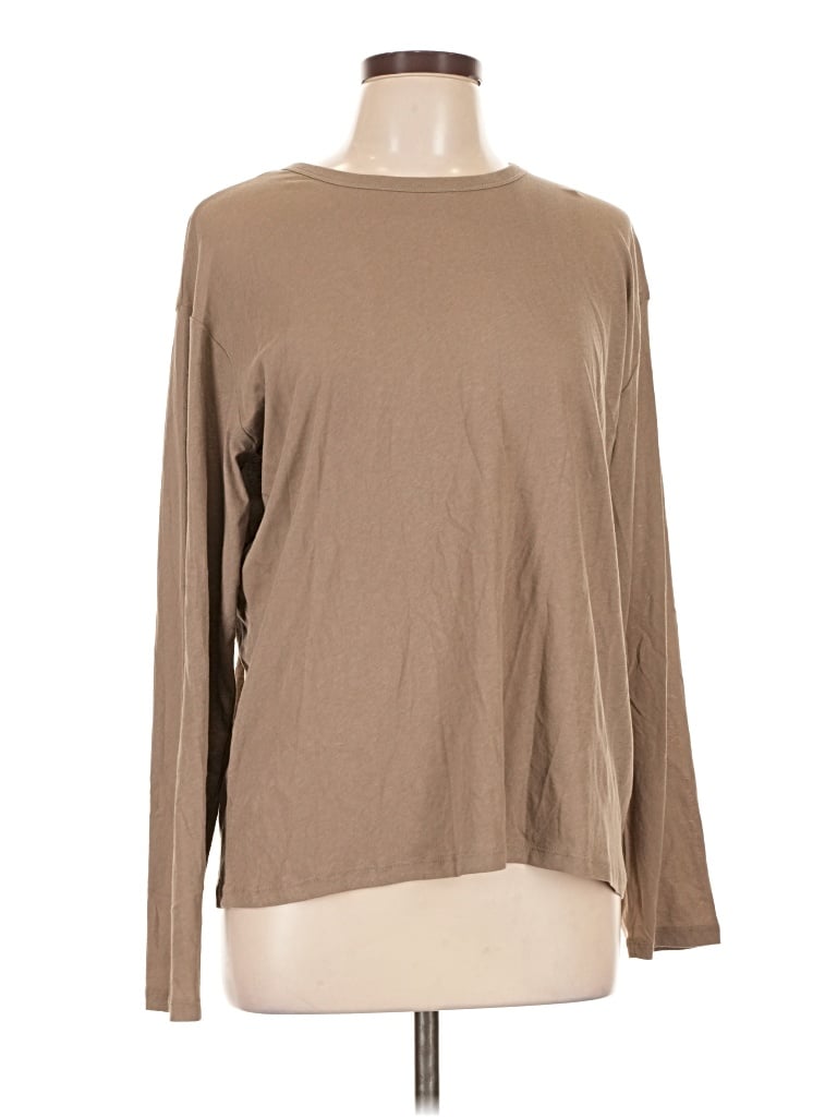 Pre-owned Everlane Long Sleeve T-shirt In Brown