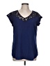 Express Blue Short Sleeve Blouse Size L - photo 1