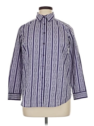 Roaman's 3/4 Sleeve Button-Down Shirt (view 1)